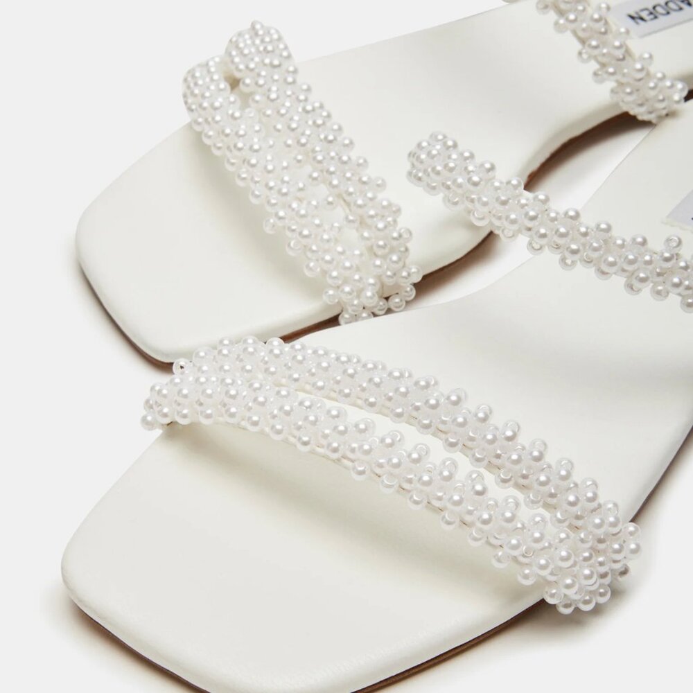 Steve Madden Pearl Slides Size 9 Tahiti Natural